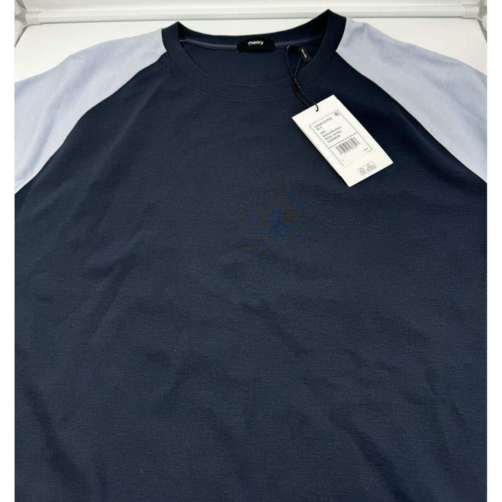 Theory Mens XXL Cassius Raglan Relay Jersey T Shirt Tee Blue Designer New Baltic